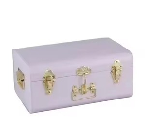 Coffre de rangement en métal rectangulaire avec couvercle, design industriel, organisateur d'outils, 1 couche, couvercle à charnières - Product Image 2
