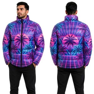 Sky Blue Arctic <b>Camo</b> Men Puffer <b>Jacket</b> Polyester Lightweight Warm Retention Casual Winter Men Puffer <b>Jackets</b> - Product Image 5