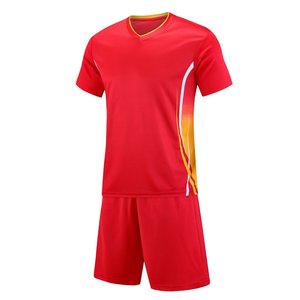 Ensemble de maillots de football à col en V et shorts rayés dégradés pour hommes, vente en gros - Product Image 5