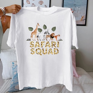 SAFARI SQUAD Camiseta de algodón puro para mujer ajuste cómodo - Product Image 1
