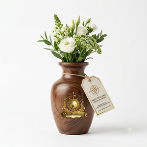 Jarrón de Madera de Nogal Hecho a Mano, Florero para Flores Secas, Soporte Vintage para Plantas de Mesa, Decoración de Lujo para Sala de Estar u Oficina - Product Image 2