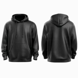 Oferta Especial: Sudadera con Capucha de Cuero para Hombre, Diseño Único, Cortavientos, Invierno, Casual, Color Sólido, Cuero Vacuno PU, Personalizable con Etiqueta Privada - Product Image 1