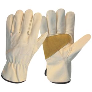 Gants de sécurité réglables en cuir de chèvre lisse renforcé de qualité supérieure, durables, pour travaux de construction et de jardinage - Product Image 1
