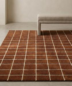 Decorative Handmade Wool Rug Anti-Slip Cotton Backing Geometric Pattern <b>Thick</b> Pile Customization Available for Home Commercial - Product Image 6