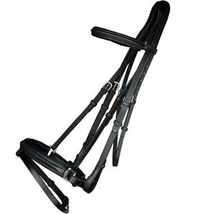 Bridon anglais pour chevaux avec élégante bande frontale, produits équestres de haute qualité, bridon pour chevaux cousu à la main sur mesure pour la course hippique - Product Image 2