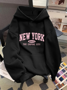 เสื้อฮู้ดดี้ผู้ชายทรงปกติ GULLSTAR YOGA INDUSTRY ผ้าฝ้าย 100% พิมพ์ลายดิจิทัล สีขาว ลาย New York ด้านหน้า เสื้อสเวตเชิ้ตลำลอง - Product Image 1
