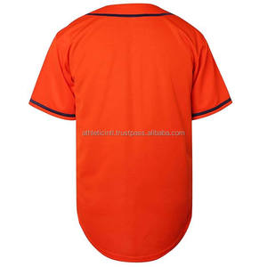 เสื้อเบสบอลพิมพ์ลายซับลิเมชันเสื้อยูนิฟอร์มพร้อมโลโก้ปักและหมายเลขสำหรับชุดเล่นซอฟต์บอลสีส้ม - Product Image 6