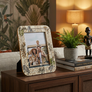 กรอบรูปไม้สไตล์วินเทจรักษ์โลก ลายเสือดาวเขตร้อนและสัตว์ป่าซาฟารี สำหรับตั้งโชว์บนโต๊ะเคลือบเงา - Product Image 3