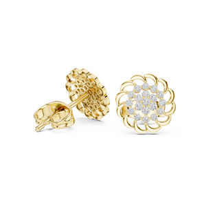 Pendientes de Oro Blanco de 14K con Diamantes Cultivados en Laboratorio, Redondos, para Uso Diario, para Mujer |   Diamante Cultivado Nuevo - Product Image 5