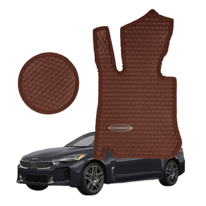 Juego Completo de Tapetes KATA, 5 Piezas, 5mm de Grosor, PVC Impermeable, Sin Olor, Fácil de Limpiar, Patrón Geométrico, 2 Filas, Protección para el Suelo del Sedán y la Batería - Product Image 1