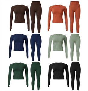 Wholesale Women's <b>Thermal</b> <b>Underwear</b> Crew Neck Elastic Waist 2-Piece Slim Fit Seamed Comfortable Quick Dry Base Layer Clothing - Product Image 5