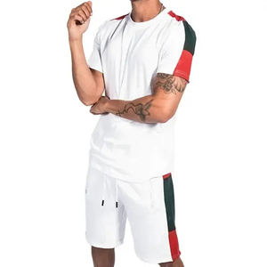 Ensemble de t-shirt à manches courtes et short pour homme OEM, 2 pièces, ensemble décontracté d'été personnalisé, 100% coton - Product Image 1