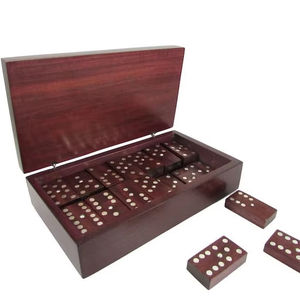 Jeu de dominos en résine rouge fait main, double six, incrusté de points blancs, avec boîte de rangement pour le jeu et la collection, artisanat en résine - Product Image 4