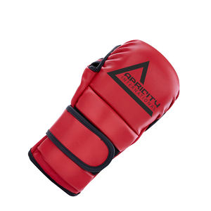 Gants de MMA de qualité supérieure pour adultes, couleur rouge, cuir véritable, entraînement au combat, sangle de poignet réglable, légers, protection UV - Product Image 4