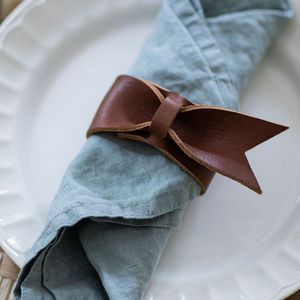 Porta Servilletas de Cuero Hecho a Mano con Costuras Finas para Decoración de Mesa de Comedor en el Hogar y Eventos - Product Image 1