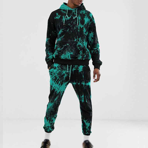 Survêtement homme éco-responsable hiver à capuche tie-dye léger et respirant, personnalisable - Product Image 1