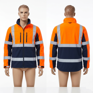 เสื้อแจ็คเก็ตแบบนิ่ม Hi Vis สำหรับทำงาน 320 GSM โพลีเอสเตอร์ผสมสแปนเด็กซ์ สีส้มเหลือง ดีไซน์แผงสี  ปักโลโก้ตามแบบที่กำหนด - Product Image 4