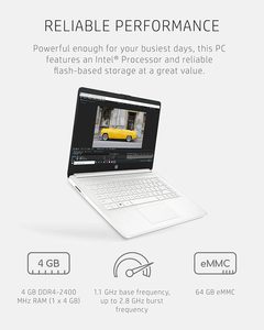 H/P 14 Laptop Intel Celeron N4020 4 GB RAM 64 GB <b>SSD</b> Storage 14-inch Micro-edge HD Display Windows 11 Home New Thin & Portable - Product Image 2