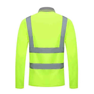 High Visibility Security Work Uniform Polo Shirt Reflective Tape Construction Safety Full Sleeve Polo Shirts - Product Image 6