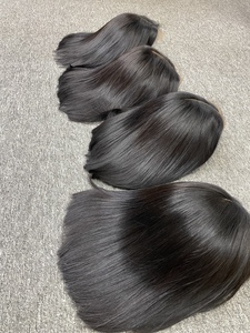 Virgin Human Hair <b>Wigs</b> Natural Black Vietnamese Hair Super Double Drawn HD Lace Transparent Base Average Size - Product Image 3