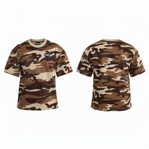Outdoor Activities Style Men's Camouflage Print Casual T <b>Shirt</b> Short Sleeve Round Neck Cotton <b>Polyester</b> OEM ODM Custom T <b>Shirts</b> - Product Image 3