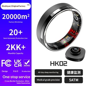 Smart Ring Health Tracker with High Precision Heart Rate SpO2 Low Oxygen Alert Sleep Analysis App <b>Control</b> - Product Image 4