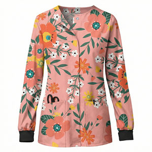 Chaqueta de Uniforme Médico Personalizada con Estampado, Cierre de Broches, Mangas Largas, para Spa, Salón de Belleza, Esteticistas, Venta al Por Mayor - Product Image 2