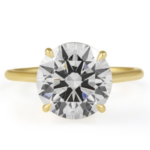 Bague de fiançailles classique en diamant rond brillant cultivé en laboratoire, or massif 18 carats, certifiée IGI, bijoux pour femmes pour mariage et anniversaire - Product Image 2