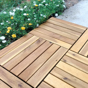 Dalles de terrasse en bois d'acacia moderne 300x300mm, imperméables et antidérapantes pour terrasse, cour arrière, balcon, jardin, piscine et décoration - Product Image 6