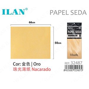 Carta velina Iln 50x66 cm oro nacarato per lavori artigianali - Product Image 3