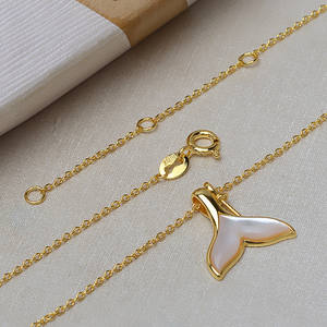 Accessoire DIY en argent S925, forme de queue de poisson, coquille, plateau vide poli pour 5-7 perles, pour colliers, pendentifs et breloques, accessoire pour votre vie - Product Image 2