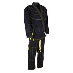 Kimono BJJ unisexe bleu foncé, mélange polyester/coton, coupe classique, respirant, séchage rapide, extensible, durable, taille adulte - Product Image 3