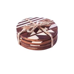 Ensemble de dessous-de-verre en bois et résine faits à la main, design incrusté, marquage de qualité supérieure, dessous-de-verre pour boissons de table élégants pour salles à manger élégantes et coffrets cadeaux de luxe - Product Image 1