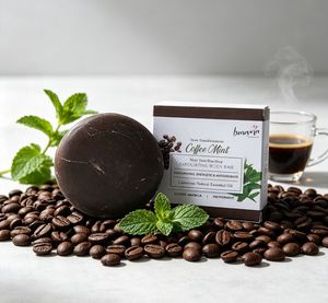 สบู่กาแฟมิ้นท์แบบก้อน ผลิตเองจากโรงงานโดยตรง สบู่กาแฟธรรมชาติทำมือ สำหรับอาบน้ำและดูแลผิวกาย - Product Image 1
