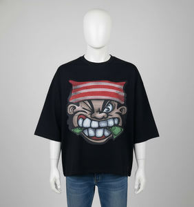 T-shirt pour homme à imprimé graphique surdimensionné, coton lourd, col rond, streetwear décontracté, logo personnalisé OEM ODM - Product Image 5