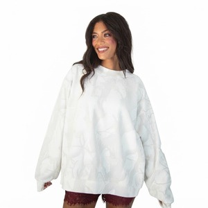Sudadera de cuello alto para mujer, holgada, transpirable y cómoda, de manga larga, de punto de algodón, en blanco, rojo y azul, para primavera. - Product Image 2