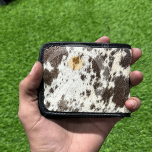 Top Selling Hair Fur Cowhide <b>Wallet</b> Mens Compact Leather Money <b>Holder</b> With Elegant Rustic Detailing - Product Image 1
