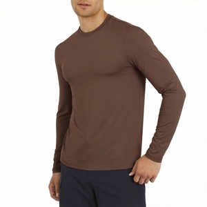 Men <b>Brown</b> <b>Long</b> <b>Sleeve</b> Compression Shirt Quick Dry Athletic Gym Workout Fitness Running <b>Top</b> Wholesale Oem Odm Apparel - Product Image 1