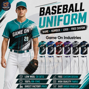 Maillot et pantalon de baseball en sublimation intégrale de qualité supérieure, lavables en machine, nouveau fournisseur, nouvelle arrivée, service OEM ODM - Product Image 4