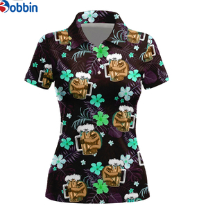 เสื้อผ้ากีฬาแฟชั่นผู้หญิง เสื้อถักนิตติ้ง ผ้าฝ้าย 100% ระบายอากาศได้ดี พิมพ์ลายดิจิทัล ปักลาย สวมใส่สบาย แขนสั้น เหมาะสำหรับเทนนิส กอล์ฟ - Product Image 3