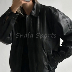 Chaqueta Bomber de Piel de Oveja Personalizada para Mujer, Abrigo Oversize de Otoño-Invierno con Cremallera, Atuendo de Moda Invierno 2026 - Product Image 3