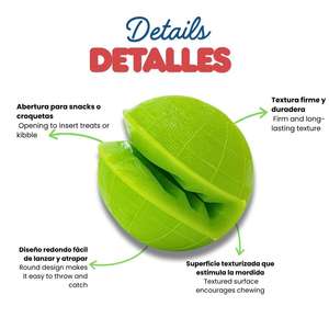 Giocattolo Interattivo in Gomma per Animali Domestici, Palla da 6 cm in Verde, Blu, Rosso e Arancione per Cani Pomeranian e Gatti - Product Image 4