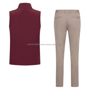 Conjunto Reversible Borgoña Falcon para Hombre: Chaleco Sin Mangas, Pantalón Chino, Transpirable, para Invierno, Aire Libre, Multibolsillos, Color Sólido - Product Image 2