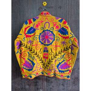 Abrigo Reversible de Lujo Lavinas, Estilo Suzani, Ecológico, Acolchado, de Terciopelo, Bordado a Mano, Estilo Boho, Inspirado en lo Vintage, para Mujer, Invierno - Product Image 2