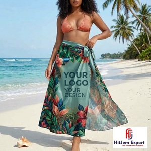 Custom Tropical Polynesian Printed Beach Sarong Pareo Lightweight Quick Dry Swim <b>Cover</b> <b>Up</b> OEM ODM Manufacturer Supplier - Product Image 5