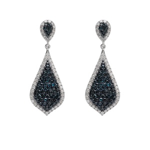 2.67 Cttw Round Cut Natural White Brown Diamond Drop Dangle <b>Earrings</b> for Womens in 925 Sterling Silver, Prong Set Screw <b>Back</b> - Product Image 1