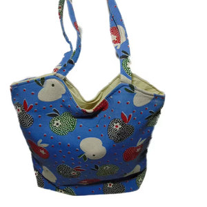 Super Quality Eco-Friendly Cotton Rope Handle Custom Logo Apple Print <b>Canvas</b> Beach Tote Bag Reusable Large Capacity Shopping - Product Image 1