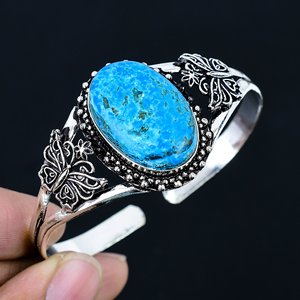 Natural Turquoise Gemstone Bangle Jewelry <b>Bracelet</b> Elegant Stylish Gift For Women Handmade 925 Sterling Silver Jewelry - Product Image 1