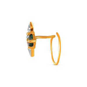 GLEAMORA ENTERPRISE Round Brilliant Cut Lab Grown Diamond <b>Nose</b> Pin 18K Yellow <b>Gold</b> Plated Luxury <b>Stud</b> Women's Model GJ10711 - Product Image 3