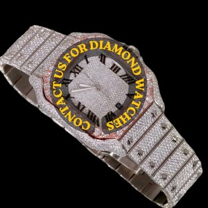 Reloj de Pulsera Cuadrado de Diseño Personalizado 2026 con Esfera de Números Romanos y Diamantes Moissanite, Colección de Dos Tonos para Hombre - Product Image 3